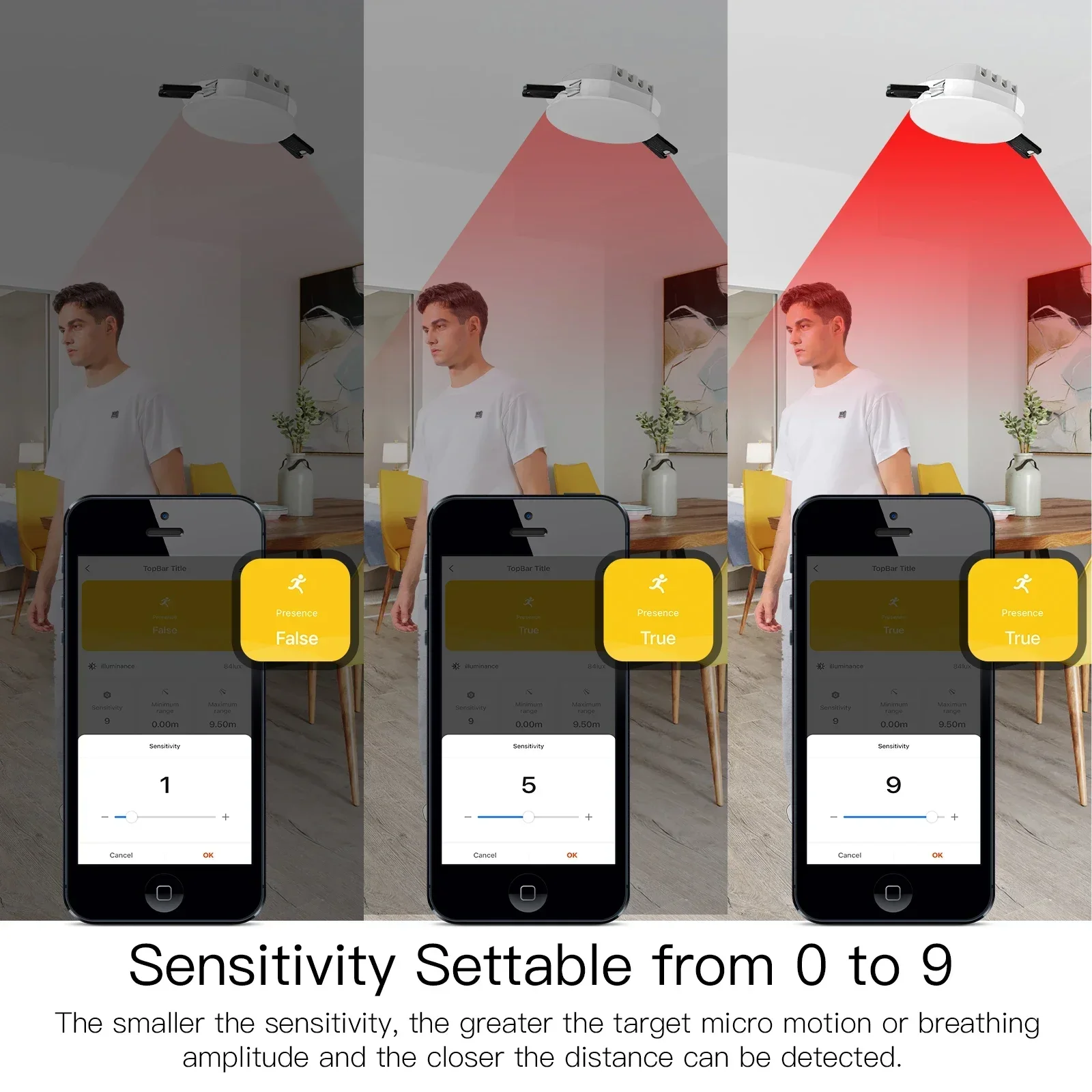 MOES Tuya Smart ZigBee Detector de presencia humana Sensor de detección de Radar fotométrico 2 en 1 función Smart Life techo PIR Hub