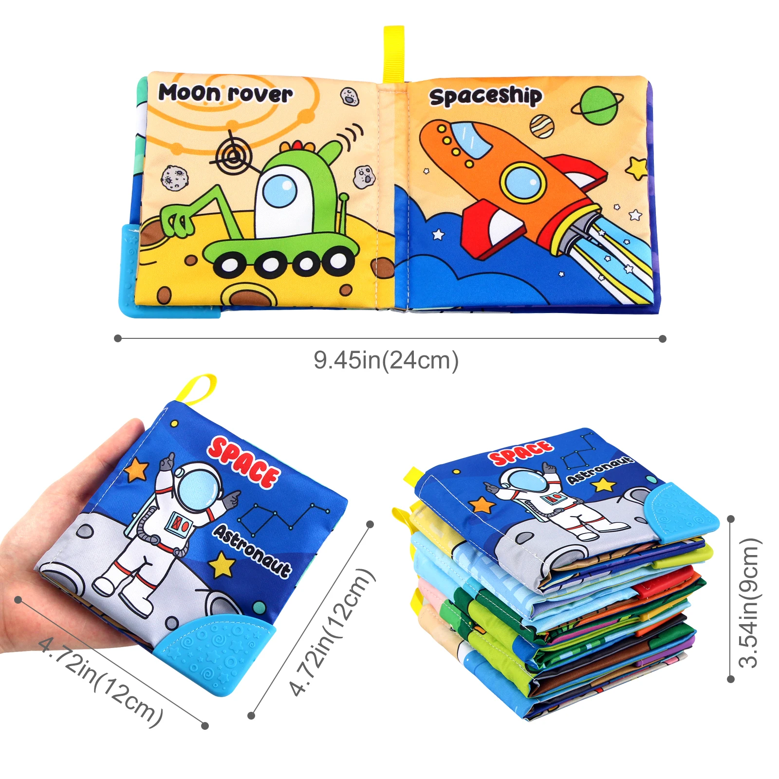 아기 부드러운 헝겊 책 아기 지능 개발 학습 도서 Teether Rustle Sound 인식 아기를위한 교육 장난감