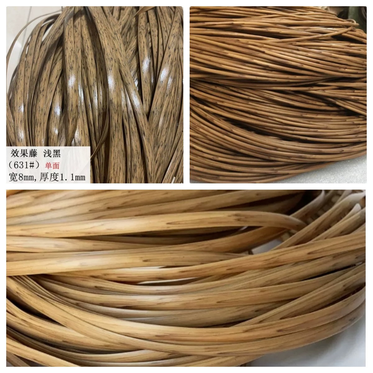10 Meters PE Wood Color PE Flat Gradient Synthetic Rattan Material Weaving Plastic Cane For Outdoor Chair Table Basket