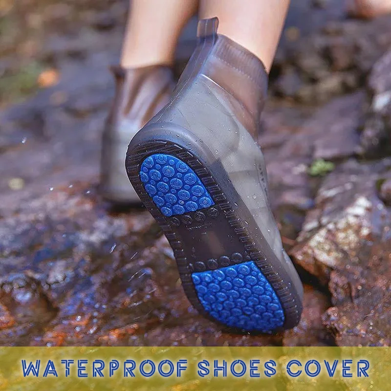 Botas de lluvia reutilizables, cubiertas impermeables para zapatos contra la lluvia, chanclos de silicona antideslizantes, cubiertas de zapatos resistentes al agua de goma Unisex para días lluviosos
