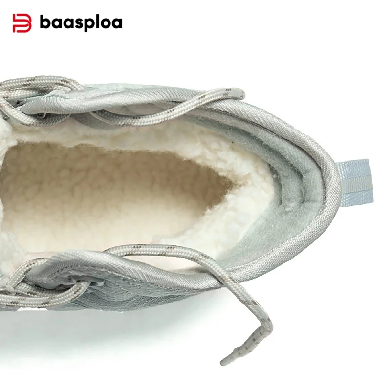Baasploa inverno feminino tênis de pelúcia botas de neve quentes antiderrapantes sapatos impermeáveis botas ao ar livre sapatos de caminhada