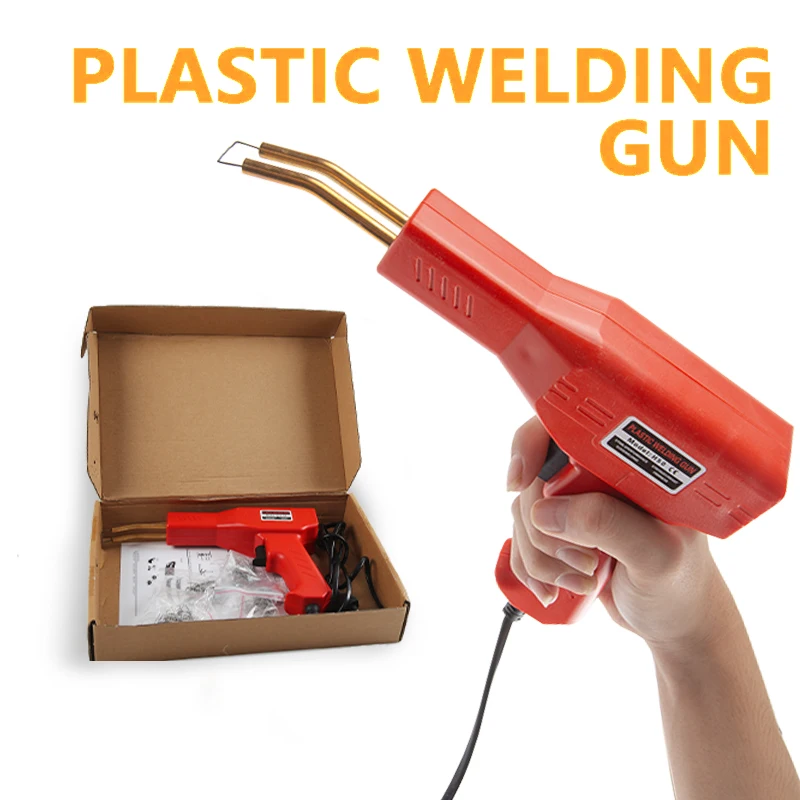 Soldador de plástico, máquina de soldadura, pistola de soldar para parachoques de coche, 4 tipos de grapas para reparación de parachoques/Kayak/productos de plástico