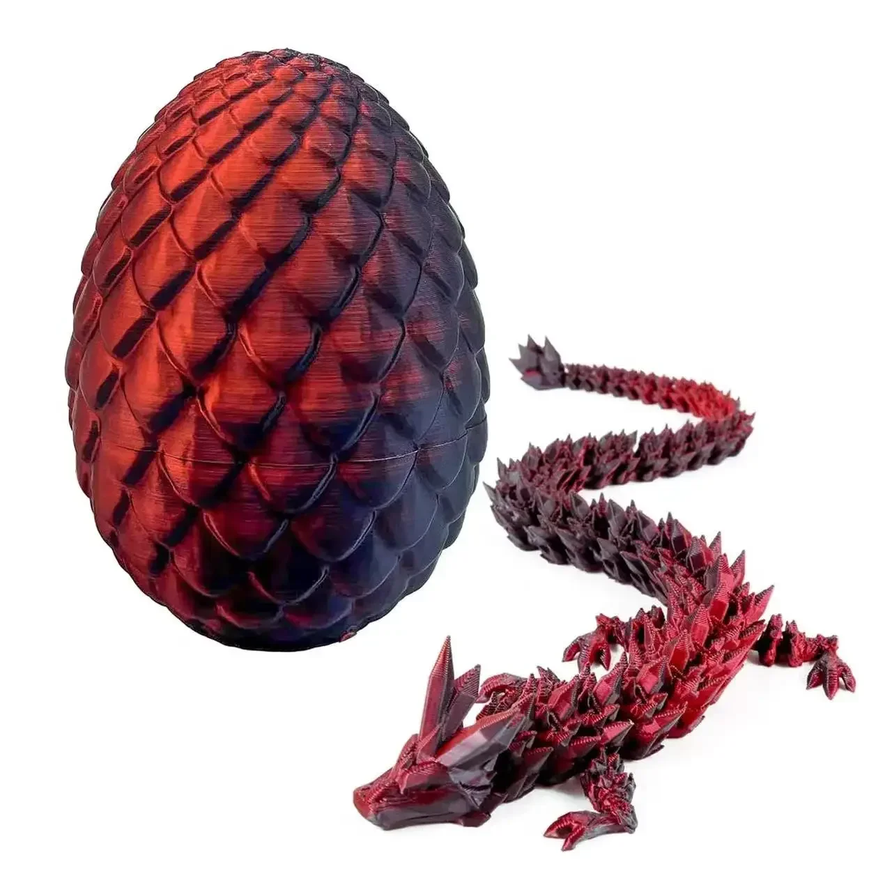 22 cm 3D-gedruckter Drache 8,5 cm Drachenei Kristall Drachenei Lustige Heimbüro-Dekoration Coole chinesische Festival-Drachenfigur