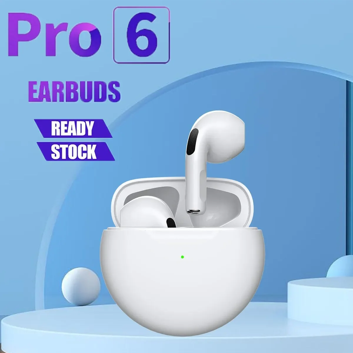 Air Pro 6 TWS Drahtlose Kopfhörer mit Mikrofon Fone Bluetooth Kopfhörer Sport Ohrhörer Pro6 J6 Headset für Apple iPhone Xiaomi Huawei