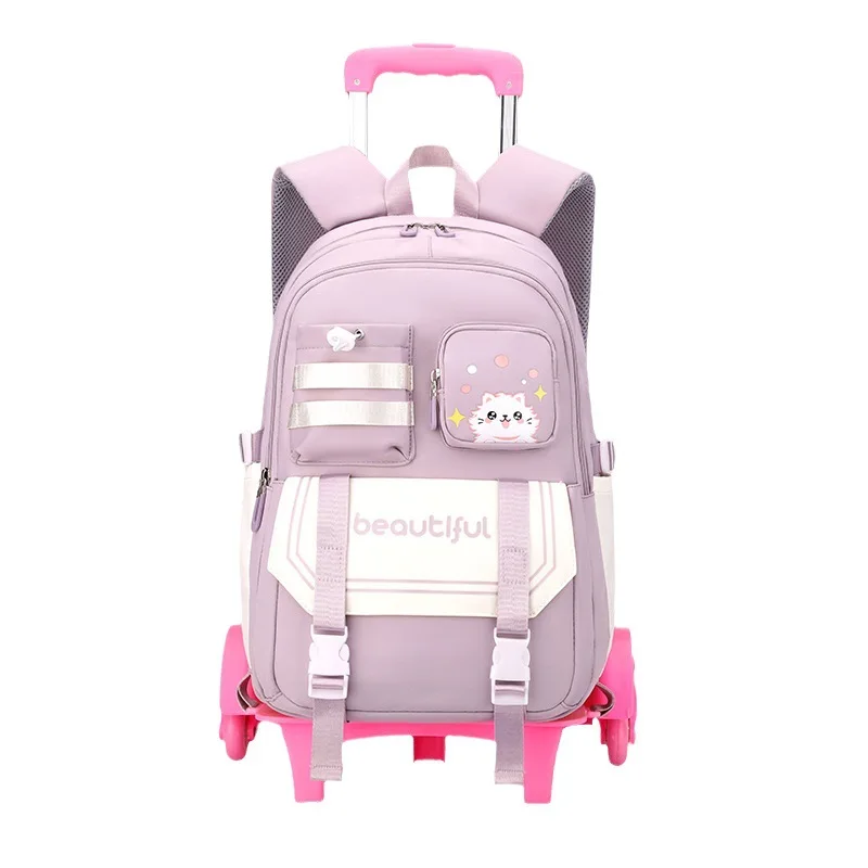 Children's Backpack School Bag For Girls School  Wheeled backpack Kids Travel Luggage Trolley Bags School Backpack with Wheels