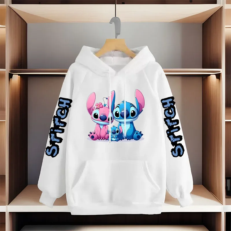 Disney lilo stitch outono feminino moletom com capuz de manga comprida roupas femininas y2k casual moletom com capuz