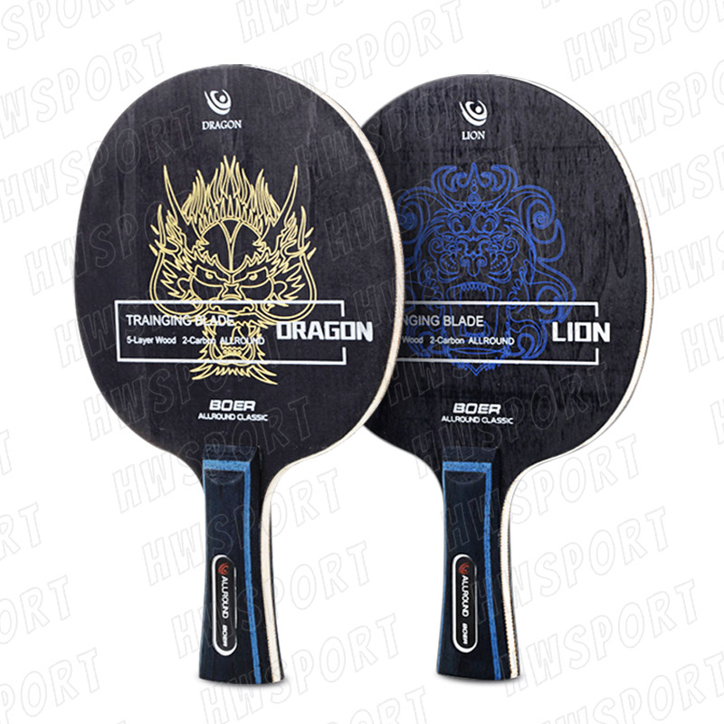 BOER LION DRAGON hoja de tenis de mesa 5 madera 2 hoja de Ping Pong de carbono tablero Base de Pingpong de entrada