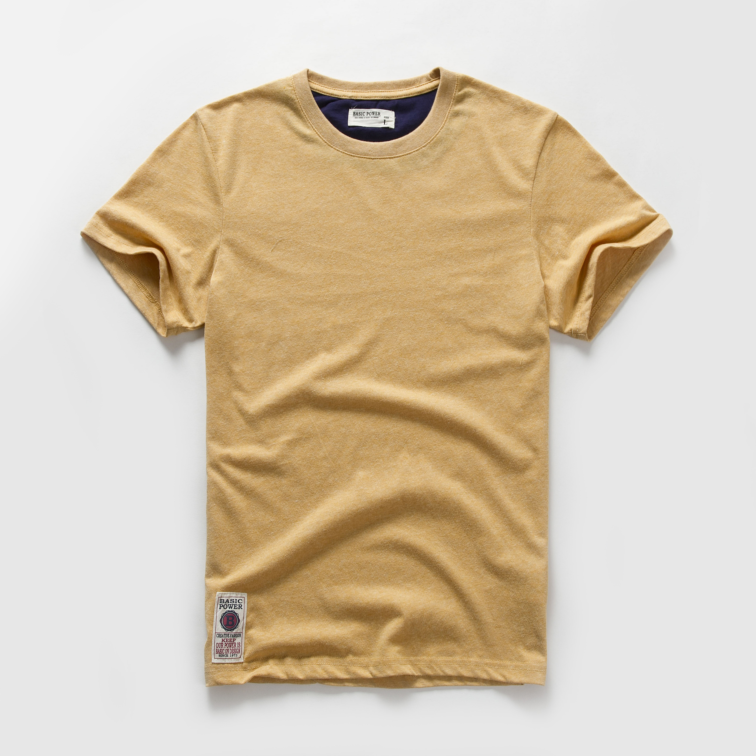 Nueva camiseta de verano para hombre, camiseta lisa de algodón, camiseta básica informal con cuello redondo para hombre, tops clásicos de alta calidad para hombre