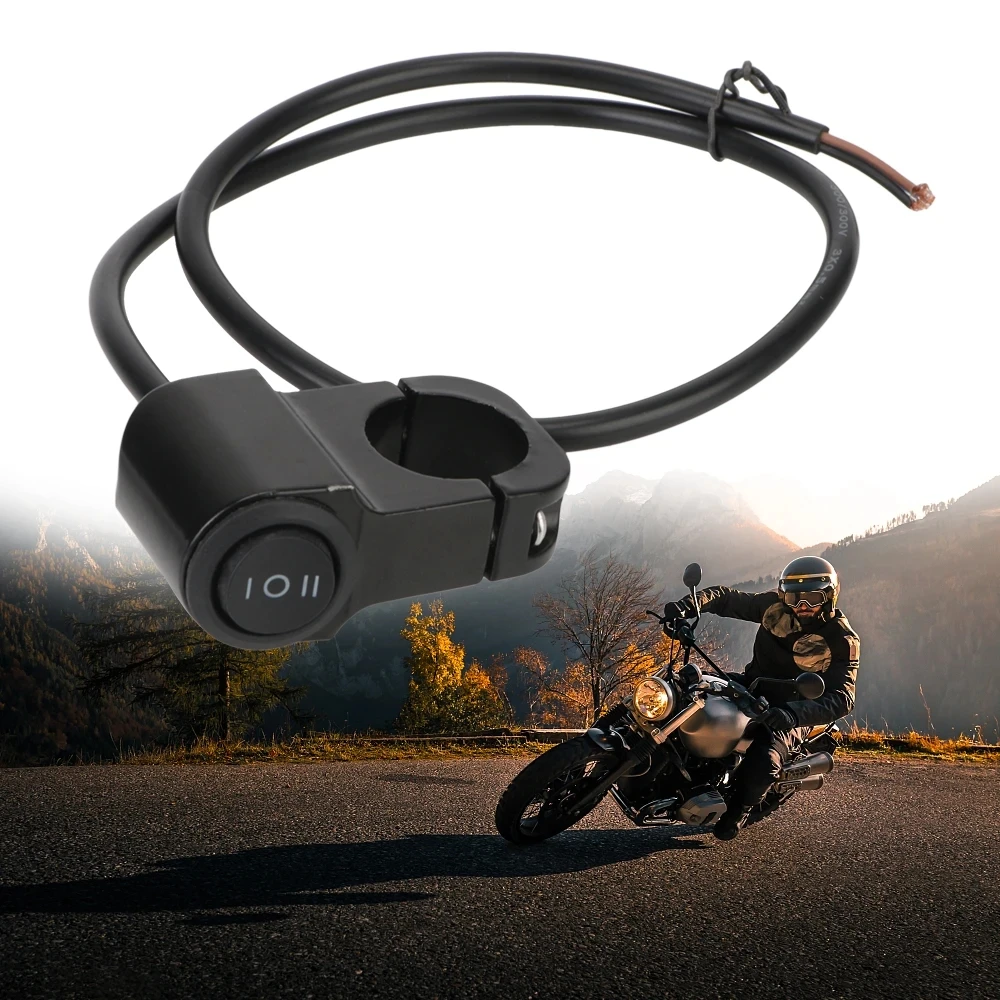 Interruptor Universal de 3 vías para motocicleta, Mini interruptor de luz de conducción con Clip negro