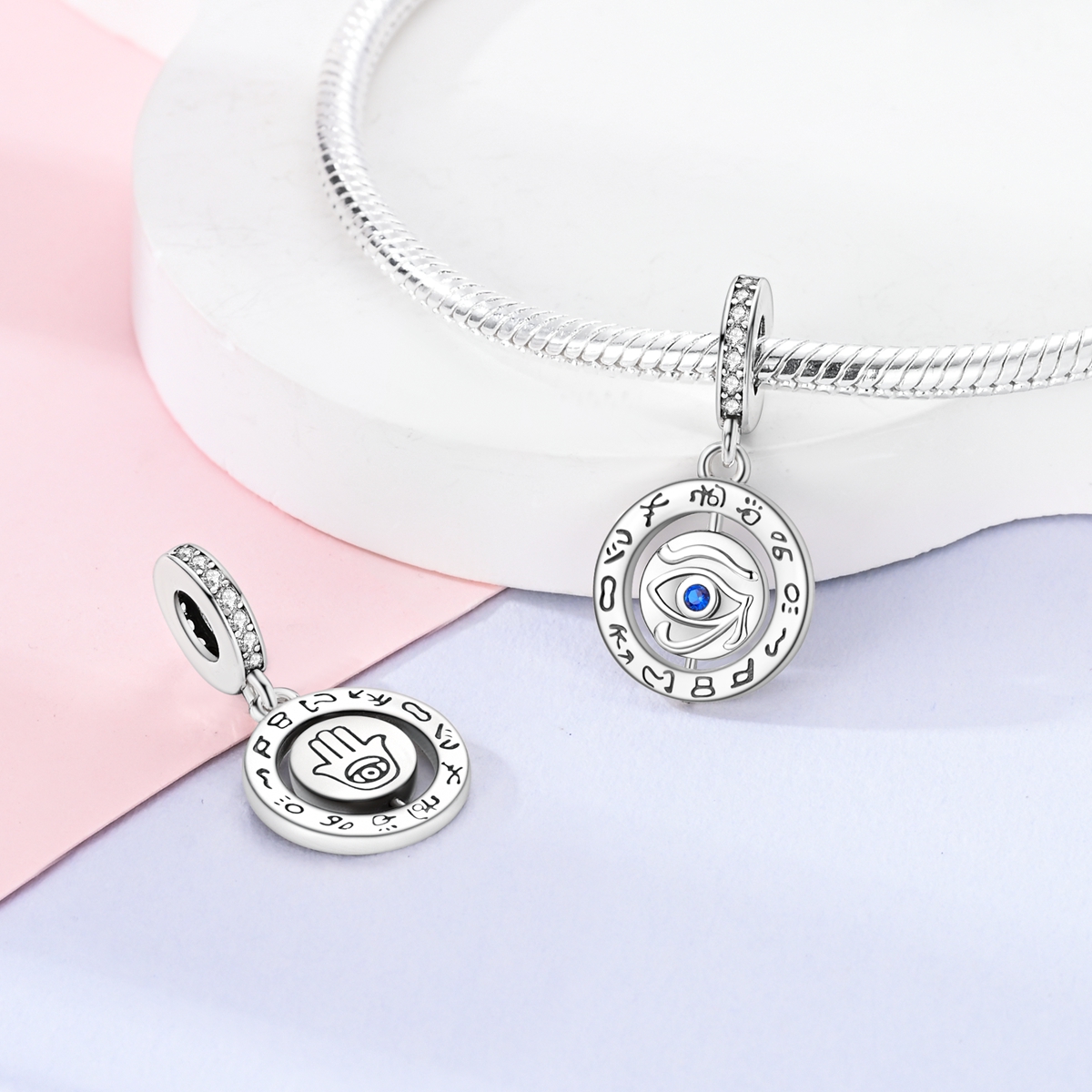 Atrapasueños de plata 925, dijes de mano de Fátima compatibles con pulsera Original, collar, cuentas DIY para mujer, fabricación de joyas, regalo