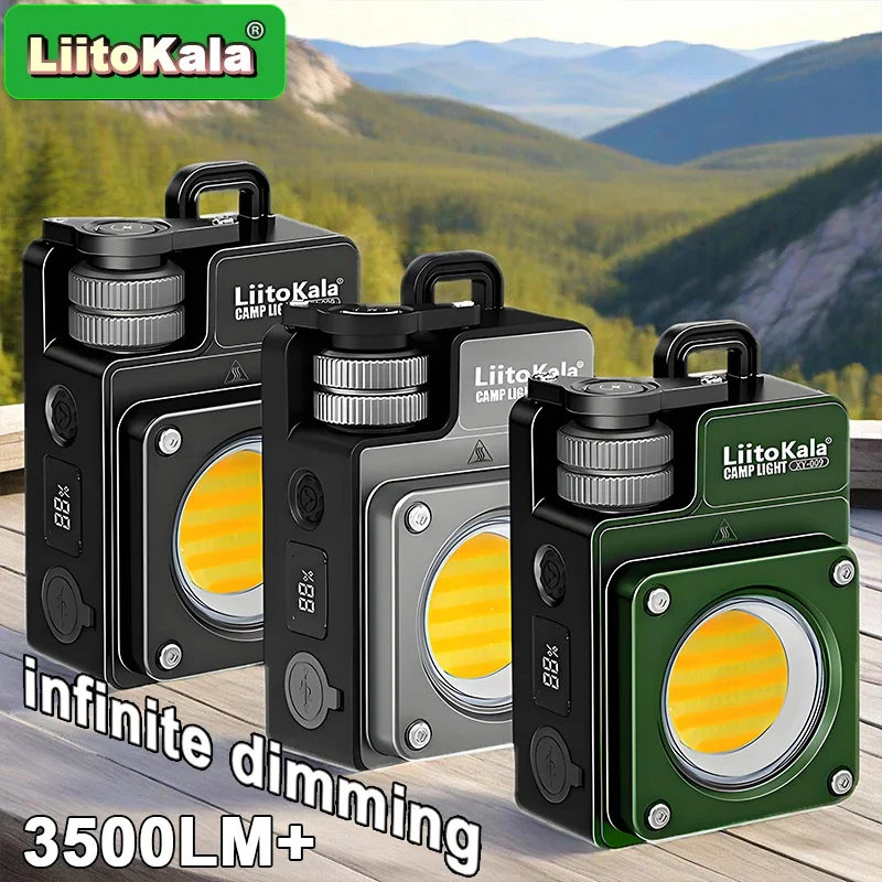 LiitoKala Портативный 3500LM Многофункциональный мини-светодиодный светильник для кемпинга для работы на открытом воздухе, ремонта автомобилей, кемпинга, домашнего аварийного освещения