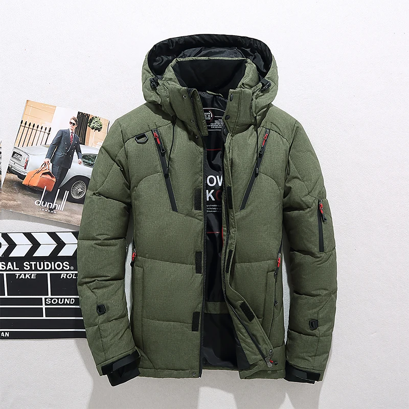 High Quality Overcoat Fashion Down Jacket Men Winter Warm Jacket White Duck Down Parka Men's Hooded Thick Down Coat M-5XL