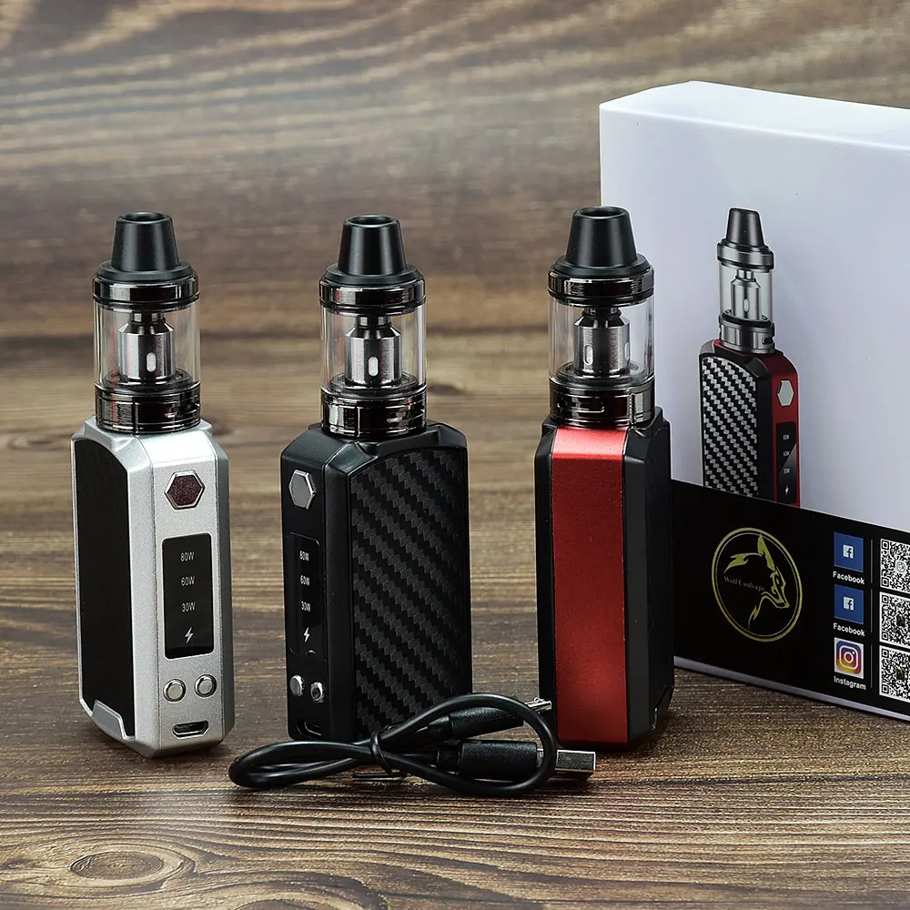 80W Vape Mod Box Mod Kit Vapor 2200Mah Vape Pen Starter Kit Vaper Elektronische Zigarette Mod Kit LED Display Verdampfer Vape Pen
