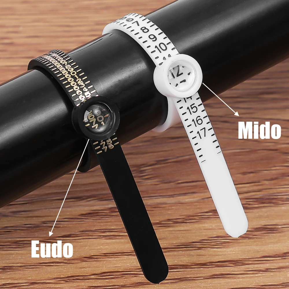 แว่นขยายแหวนไม้บรรทัด Measurer Finger COIL แหวนขนาดเครื่องมือ UK ขนาด US ขนาดการวัดแหวน Sizer ใส่ GUARD กระชับเครื่องมือ