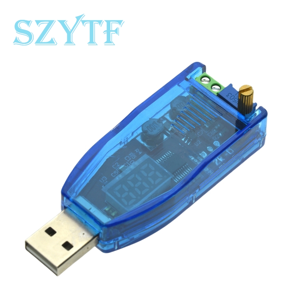 LED DC-DC 5V a DC 1-24V potenciómetro ajustable USB reductor/abajo convertidor Buck Boost fuente de alimentación módulo regulador de voltaje