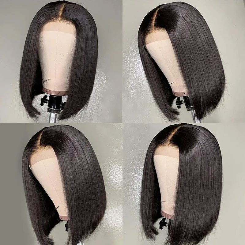 흑인 여성을 위한 짧은 밥 가발 T 부분 측면 부분 밥 가발, 레이스 정면 큐티클 정렬, 미리 뽑은 브라질 인모, 핫 세일