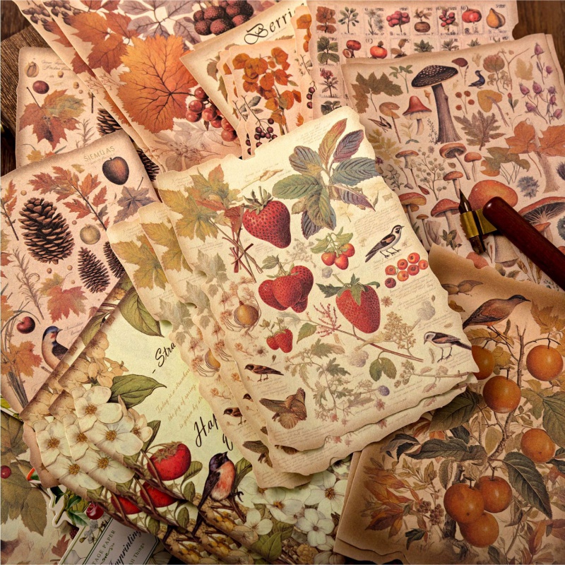 กระดาษ6สไตล์10ชิ้น/แพ็คน้ำหนักเบาย้อนยุคกระดาษสไตล์วรรณกรรม DIY ของตกแต่งภูมิทัศน์