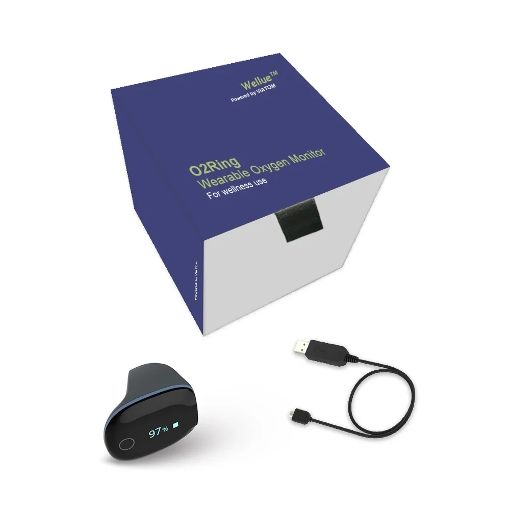 Wellue O2ring Bluetooth Fitness Ring Frequenza cardiaca Pulsossimetro Sonno Aperna Monitor