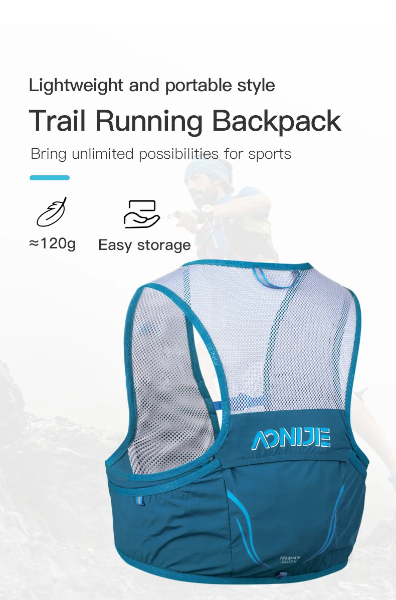AONIJIE C932S 2.5L แบบพกพา Hydration Pack วิ่ง Rugzak Rugzak กระเป๋าเสื้อกั๊ก Harnas สําหรับ Wandelen Camping การแข่งขันมาราธอนปีนเขา