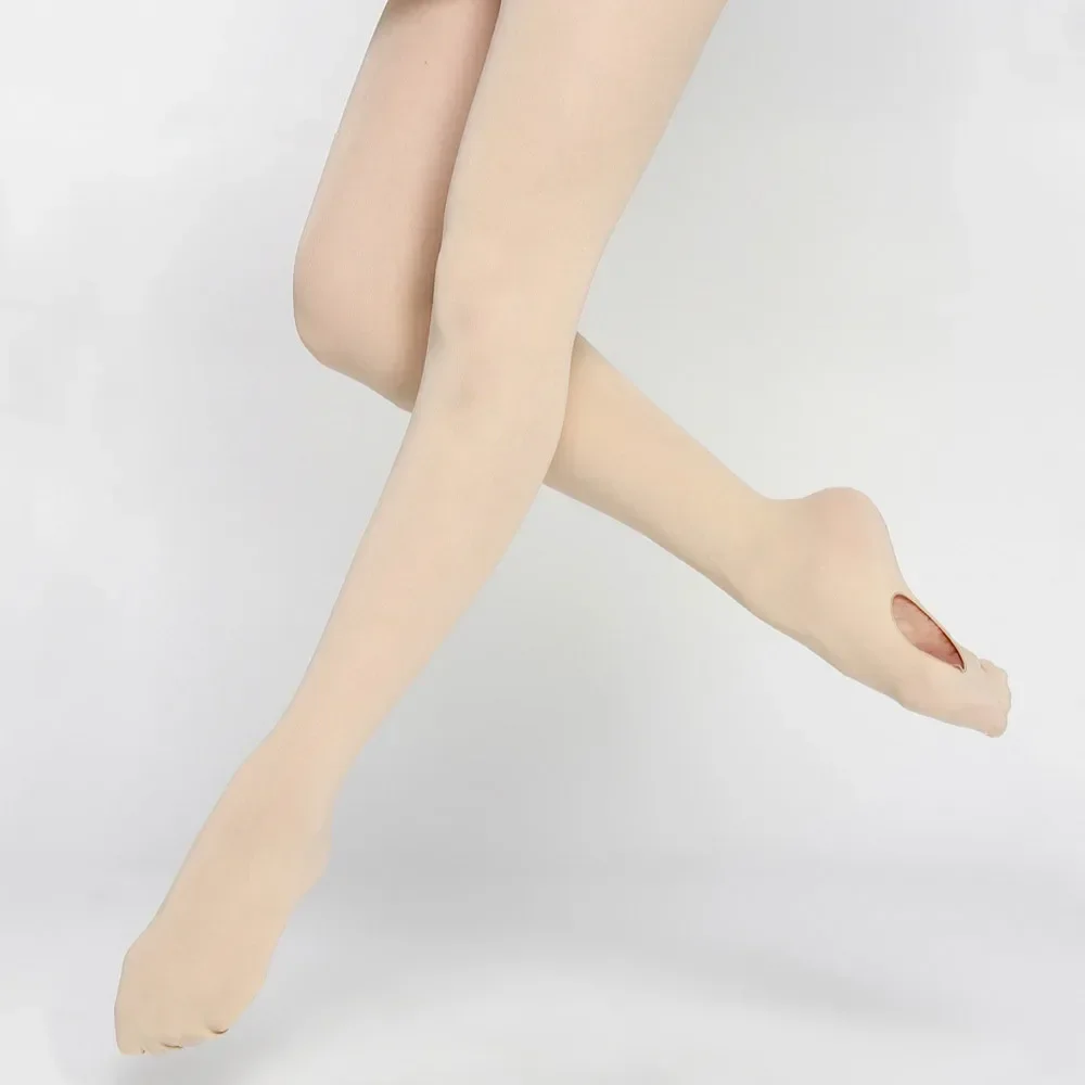 성인 여성 어린이 춤을위한 발 팬티 스타킹 탄성 허리 요가 Footless 꽉 소녀 등자 컨버터블 댄스 발레 스타킹