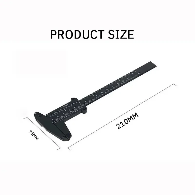 Paquímetro digital vernier, ferramenta de medição de plástico de 150mm com display lcd para estudantes, engenheiros, mini régua de precisão