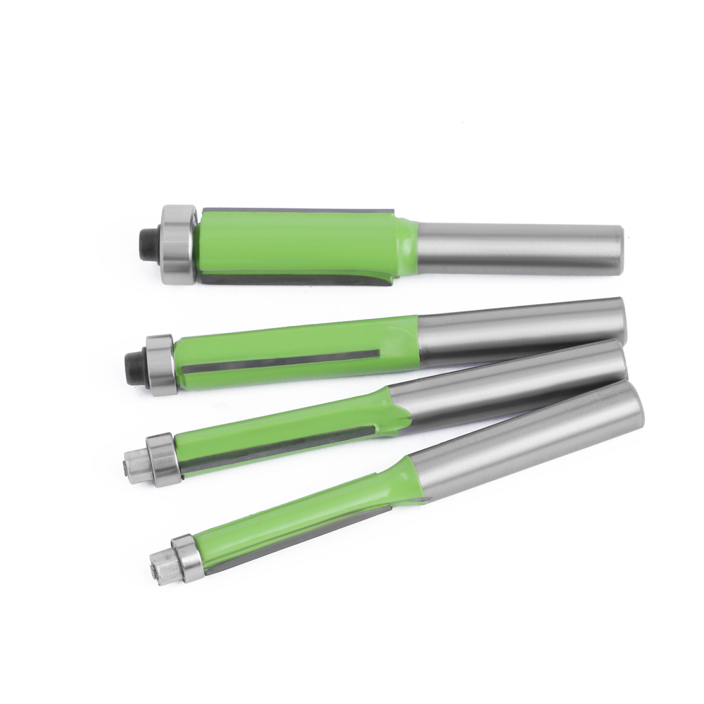 LAVIE 8mm Schaft Hellgrün Flush Trim Router Bit mit Lager für Holz Vorlage Muster Bit Wolframkarbid Fräser