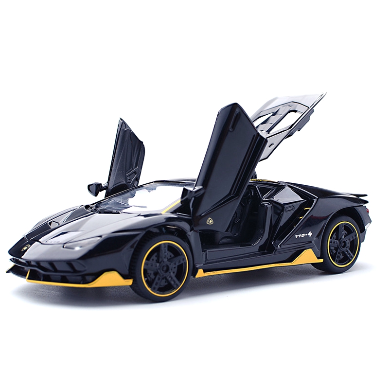 1:32 LP770-4 Diecast Alloy Car Model Toy For Boys Collection Level Spray Painting  Rebound Power Engine Sound With Lights