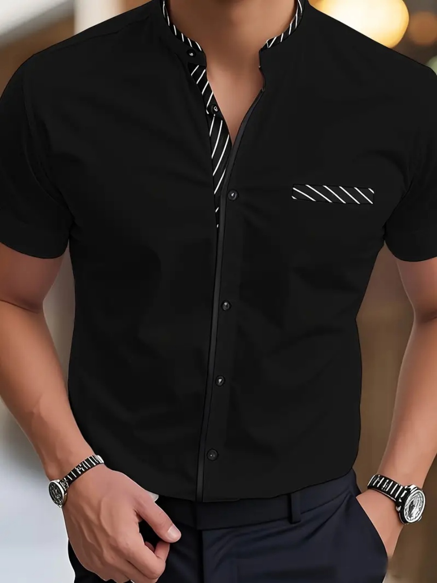 2025 new model of men's shirts in various colors 3D printed shirts business office clothing casual breathable fabric