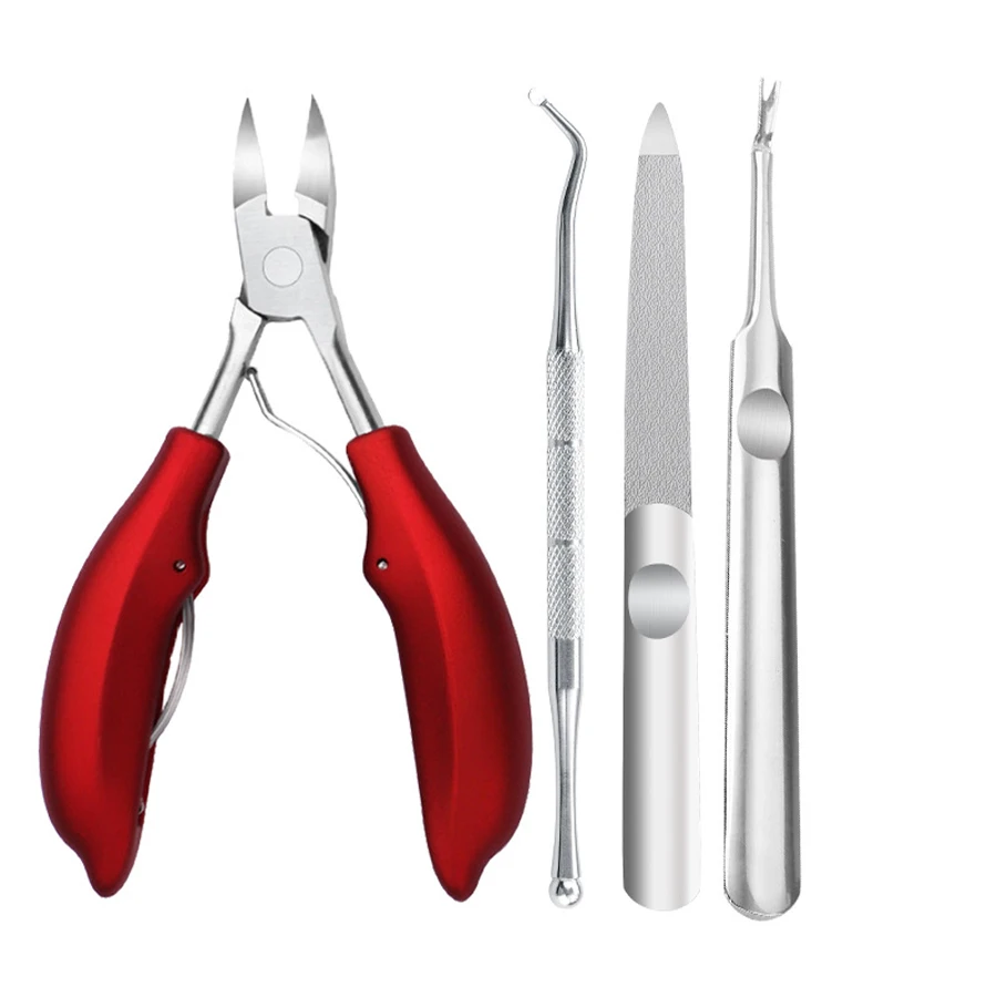 Herramienta de pedicura para uñas gruesas y encarnadas, kit de cortaúñas para pies, herramienta para el cuidado de uñas con hoja curva súper afilada de acero inoxidable