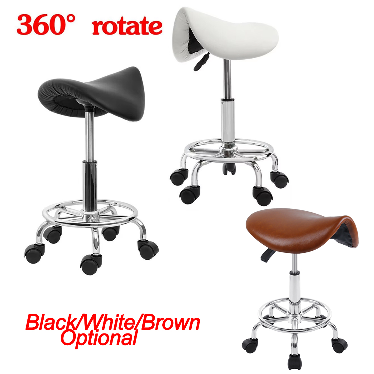 Silla hidráulica para salón de belleza, asiento con taburete, rotación de 360 grados, masaje Facial, Spa, oficina, elevador ajustable