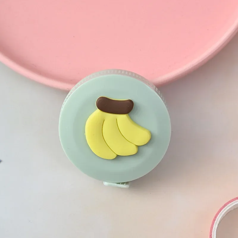 Mini ruban de dessin animé avec des fruits mignons, ruban d'animaux, multifonction, portable, règle souple, outil de mesure pour étudiants, gadget de couture