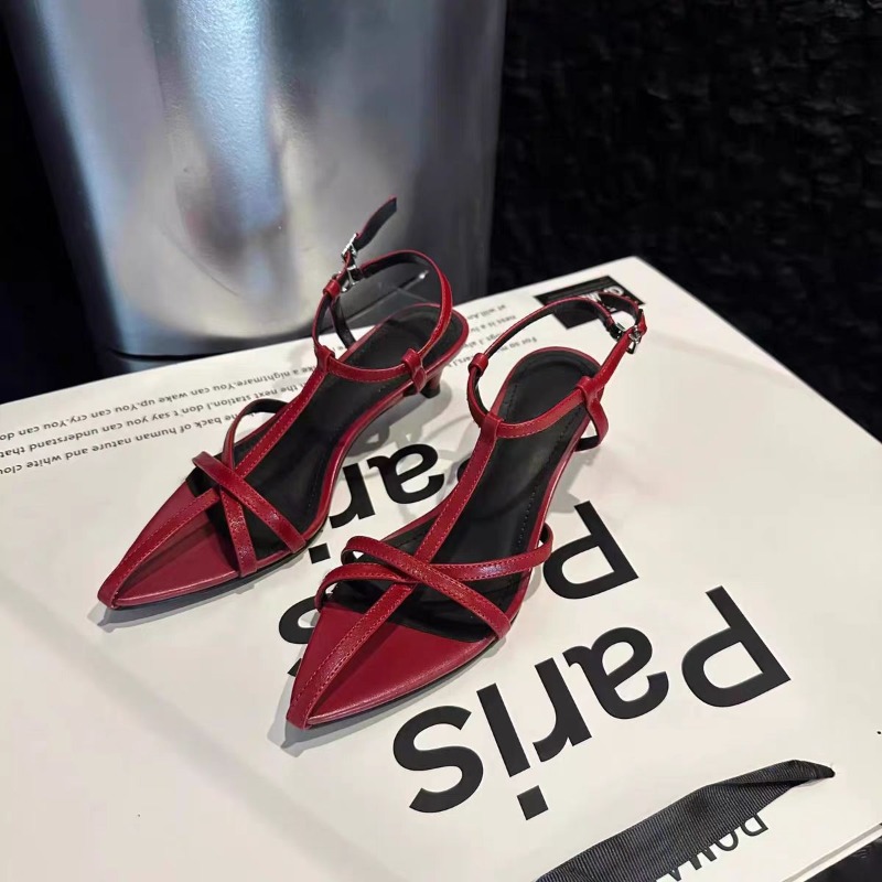 Женские сандалии, летние новые модные женские туфли-гладиаторы с узким ремешком, модельные туфли на тонком низком каблуке с ремешком на щиколотке, вечерние туфли