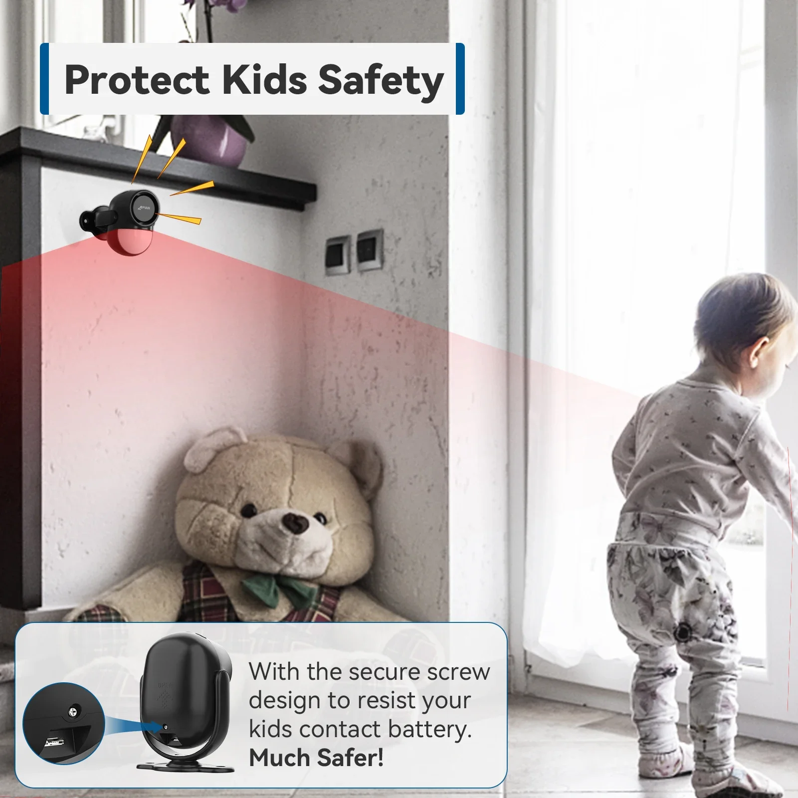 CPVAN infrared Motion Detector Home Burglar Security Protection Alarm Wireless 433MHz PIR Motion Sensor with Door sensor alarm