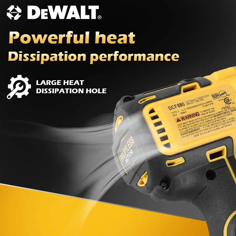 DEWALT DCF880 Lithium Battery Brushless Impact Wrench 20V Detachable Tire High Torque High Speed Powerful Disassembly Tool