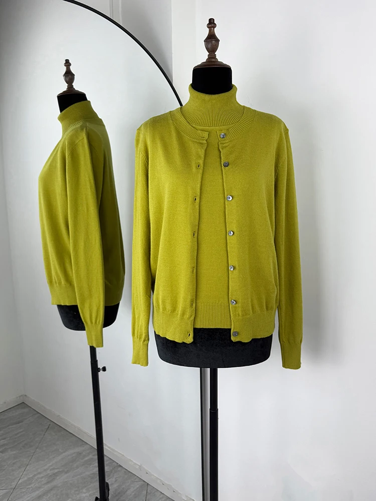 Tornova Damen-Pullover, einfarbig, Strickjacke, langärmelig, O-Ausschnitt, einreihig, Strickmantel, lässig, Herbst 2022, modisch, weiblich, Oberbekleidung