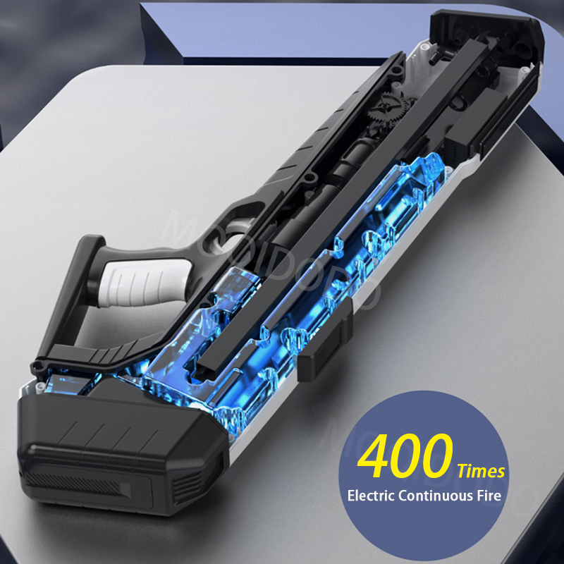 LEDライト付き電動水鉄砲,強力な自動ピストル,連続射撃,プール,ビーチ,男の子と大人のための屋外おもちゃ