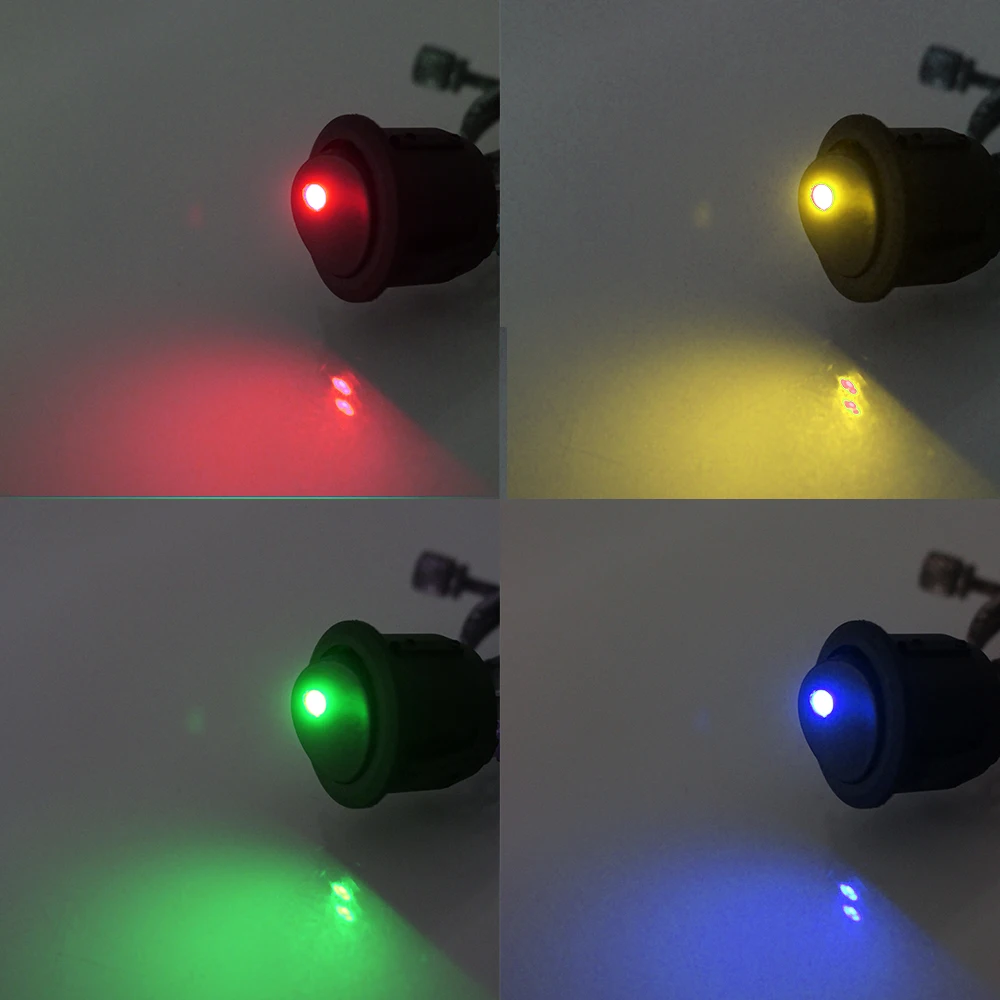 Interruptores de palanca de luminiscencia impermeables 5 unids/set 12V ON/OFF luz LED interruptor de punto basculante redondo interruptor de botón de coche