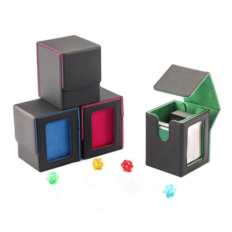 100+Card Box Storage Boxes, PU Leather Containers, Game Card Holder Collection Storage Boxes, Random: New/old Version