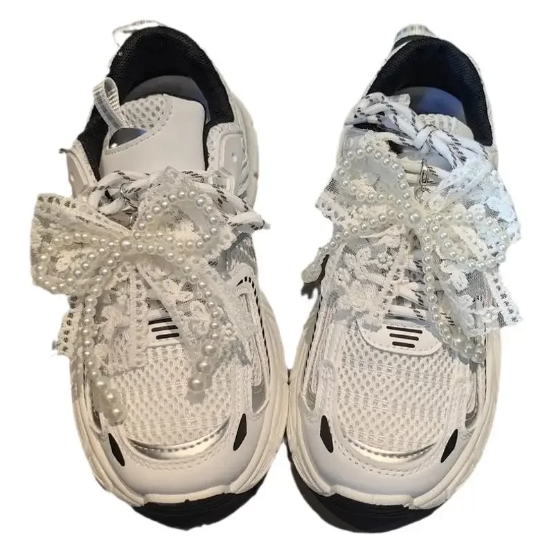 Modische Spitze, Perlenschleife, Schnürsenkel, Charms für Sneakers, dekorative Schuhblumenschnalle, hochwertiges dekoratives Schuh-Charm-Zubehör