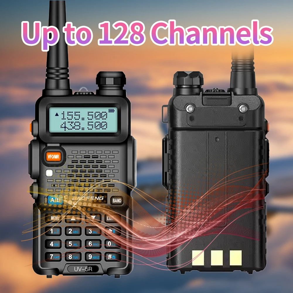 High Power UV-5R 5 W/8 W Baofeng Walkie Talkie Dual Band VHF UHF FM Lange afstand 128CH 1800 mAh Draagbare Handheld Tweerichtingsradio's