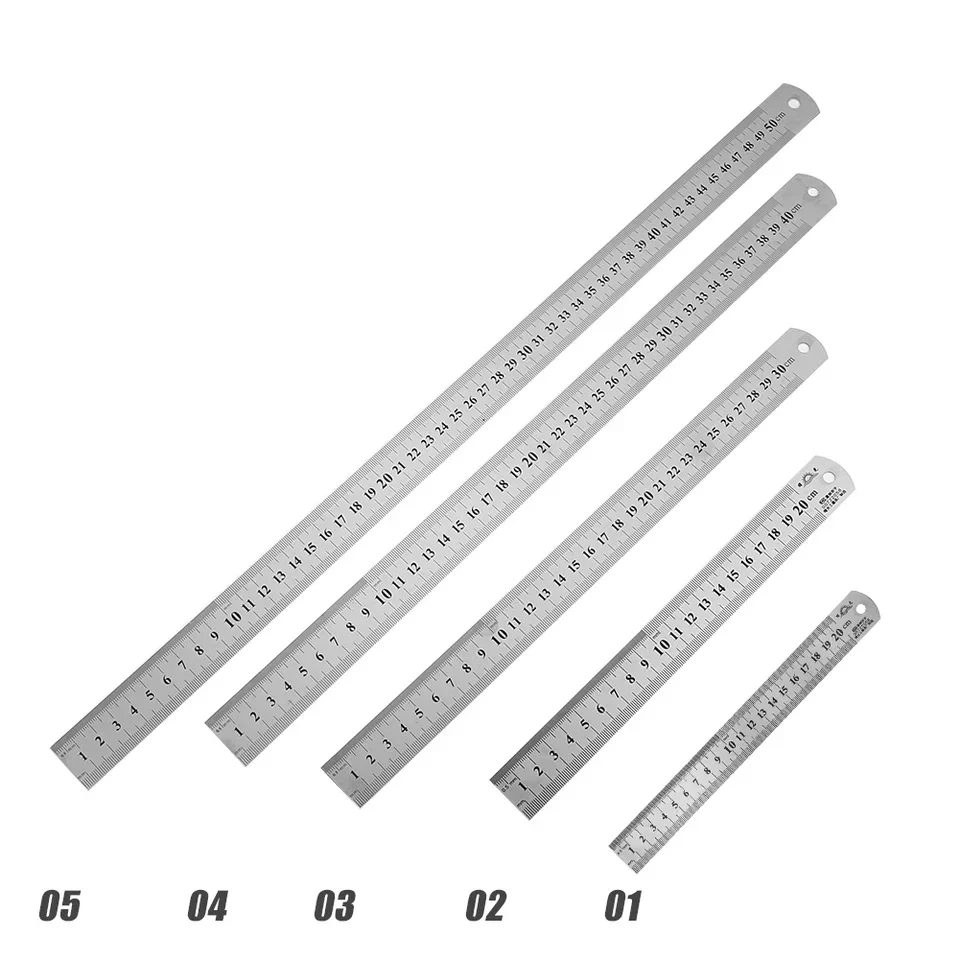 150mm/500mm scala metallica in acciaio inossidabile righello dritto misurazione cancelleria disegno accessorio strumento manuale forniture per ufficio scolastico