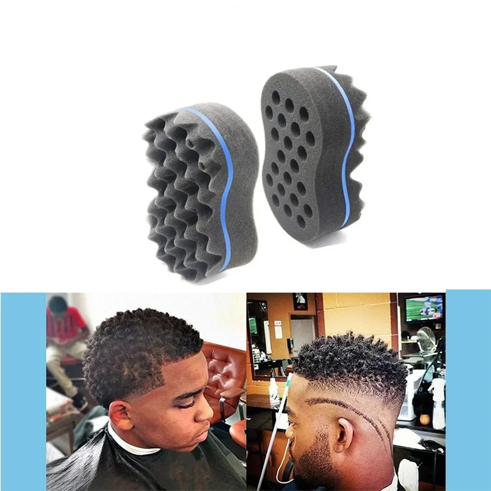 Cepillo de pelo ovalado de doble cara, cepillo de esponja mágico para bobina Afro Natural, cepillos de esponja para rastas, trenzas de cabello trenzado