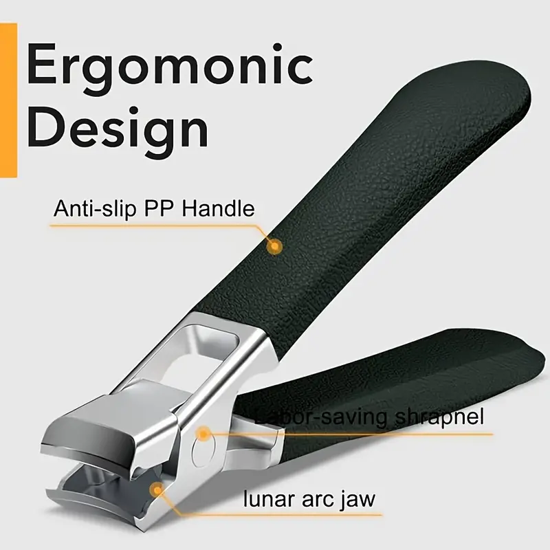 Профессиональные кусачки для ногтей из нержавеющей стали, набор для толстых ногтей, острый триммер с защитой от брызг, инструменты для педикюра и маникюра для мужчин