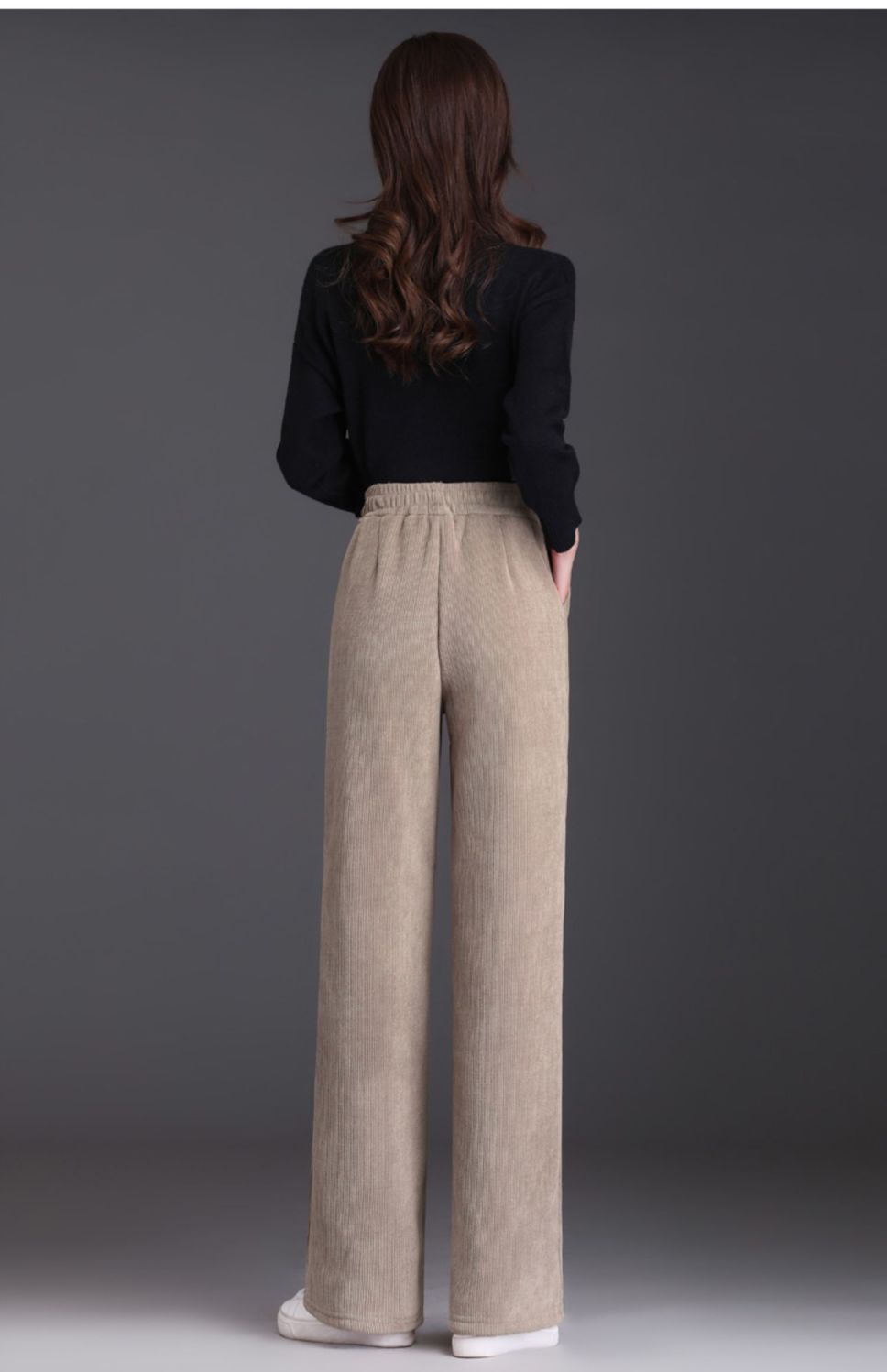 Winter Fleece Lined Wide Leg Pants Casual Thicken Warm Baggy Sweatpants Women High Waist Korean Lamb Fluff Straight Pantalones