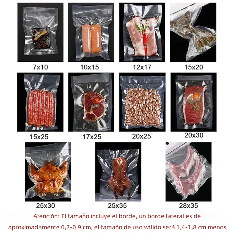 100 Uds bolsas selladoras al vacío de alimentos para Sous Vide bolsa de almacenamiento de cocina para ahorro de alimentos bolsas de envasado al vacío sin BPA herramienta de cocina