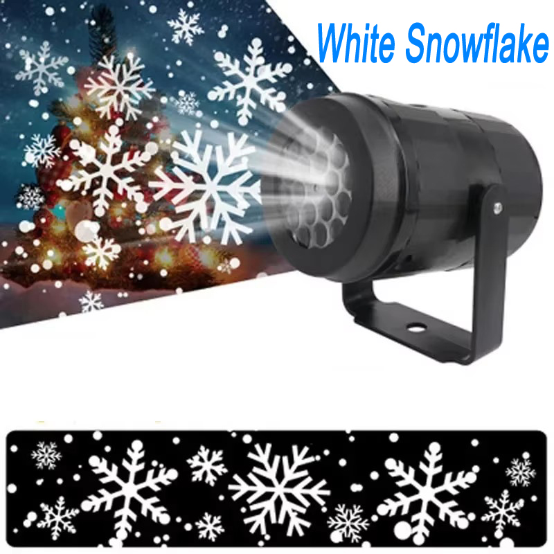 Snowflake Projector Lights Christmas Snowflake Projector Outdoor Party Wedding Garden Decoration Lights LED Stage Holiday Lamp