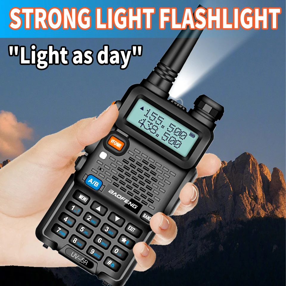 1PC/2PCS Baofeng UV-5R Walkie Talkie set 5W/8W Vhf Uhf FM Radio Dual Band Ham 128CH portable long range Two Way Radio Handheld