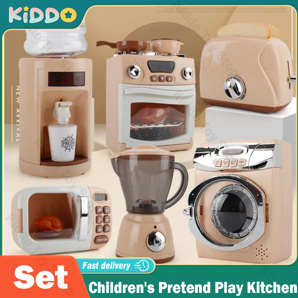 Crianças fingir jogar brinquedos simulação conjunto de cozinha elétrica forno microondas brinquedos presentes educativos montessori aprendizagem jogo