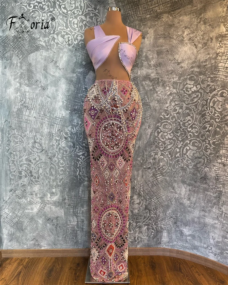 Luxe Volledig Kralen Kristallen Formele Feestjurk Sexy Zware Handgemaakte Kralen Avondjurk Couture Couture Gelegenheid Jurken