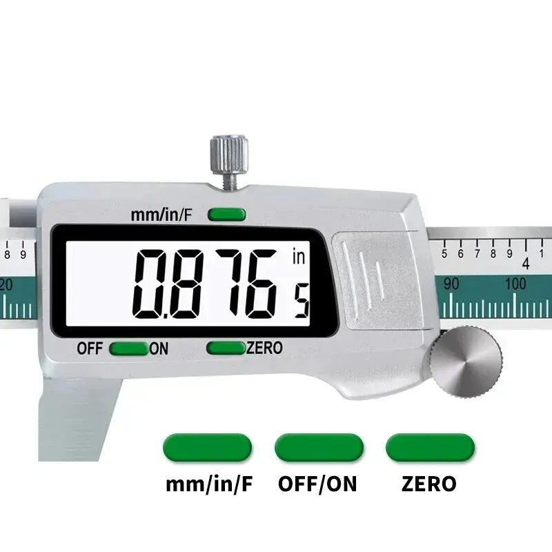 ET50 150mm Calibrador Digital Fracción de Acero Inoxidable/MM/Pulgadas 0,01mm Alta Precisión para Componentes Mecánicos Medida